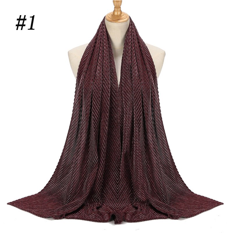 Luksusmerke glitter muslimsk islamsk sjal instant hodeskjerf vanlig omslag foulard dubai hijab femme musulman skjerf turban for kvinner: 1
