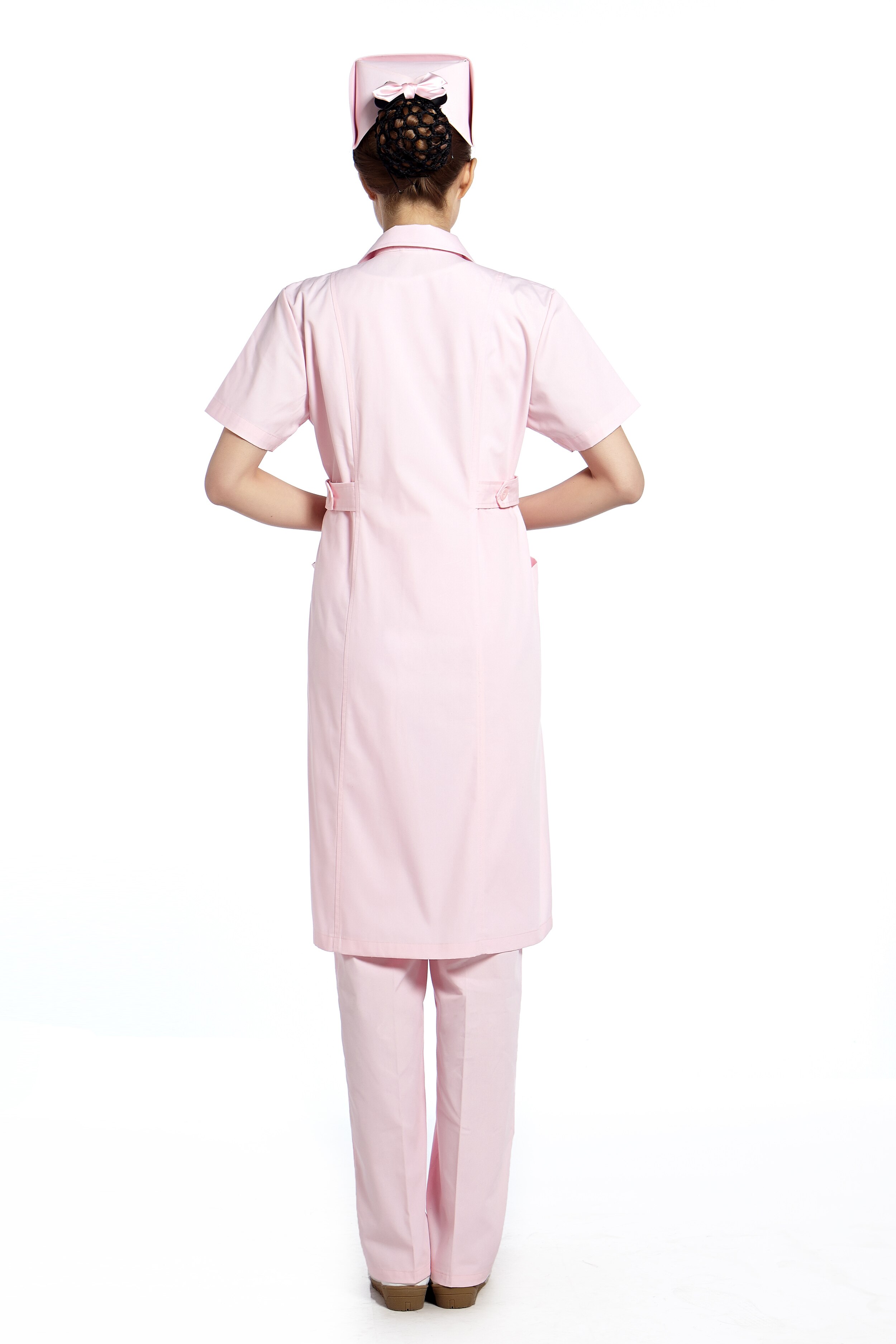 Roze Korte Mouw Verpleegster Jurk Apotheek Uniform Schoonheid Center Uniform Medische Srcubs Voor Ziekenhuis