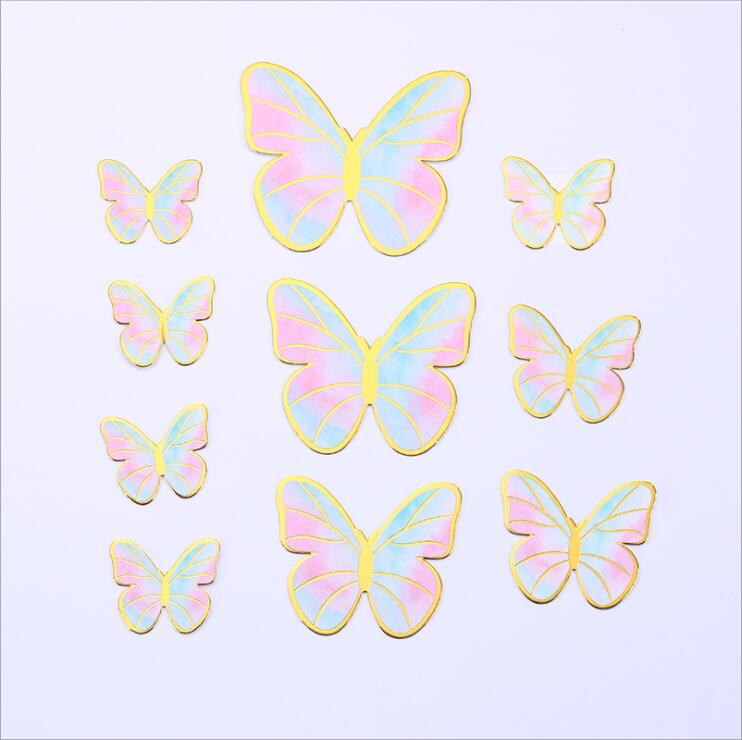 Papillons Bleu Rond Acryliques Piliers Mariage & Fête Gâteau