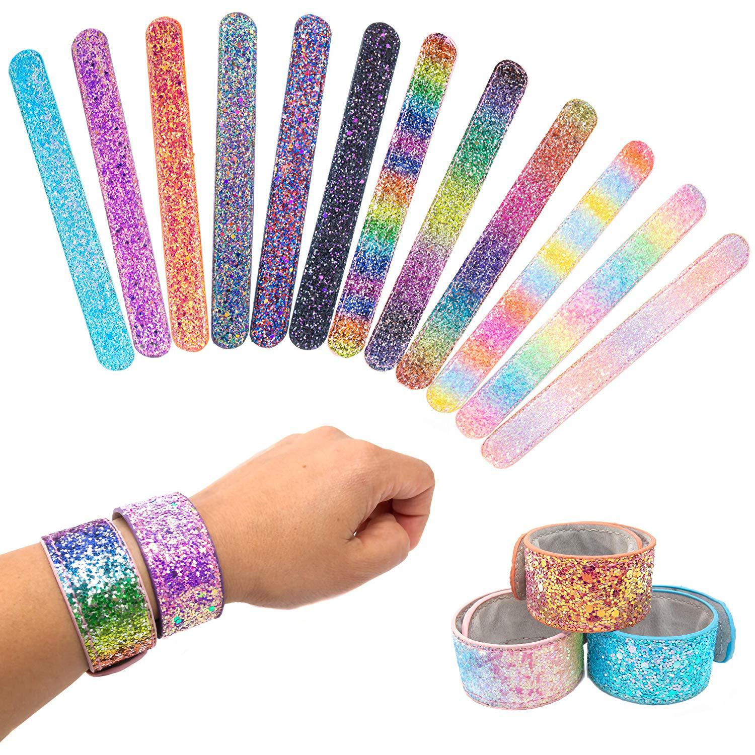 Glitter Prinses Thema Verjaardagsfeestje Glitter Armband Pasen Mand Filler Glanzende Kleur Roze Pop Cirkel Mermaid Pailletten