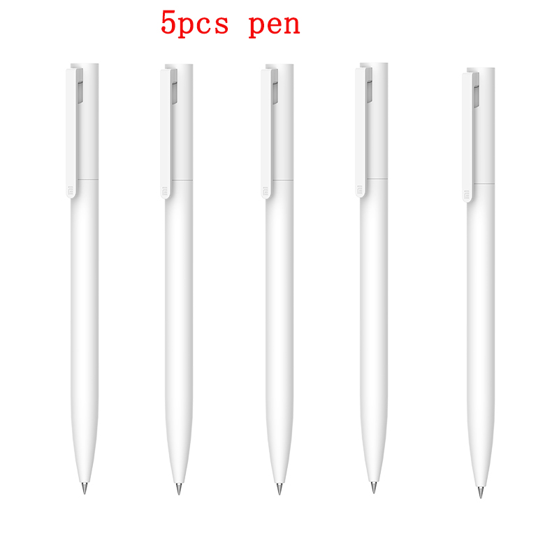 Original xiaomi mijia gel penna mi pen 0.5mm signeringspenna premec smooth switzerland refill mikuni japan bläck (svart/blått) bästa: 5 st penna
