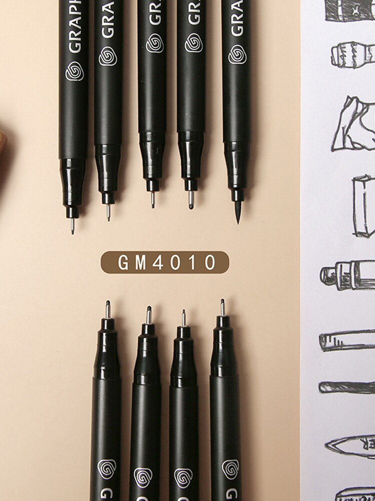 Micron-Bolígrafo de dibujo Neelde, 9 Uds., 0,05, 01,02,03,04,05,06,08,BR, Fineliner, bolígrafo para dibujo