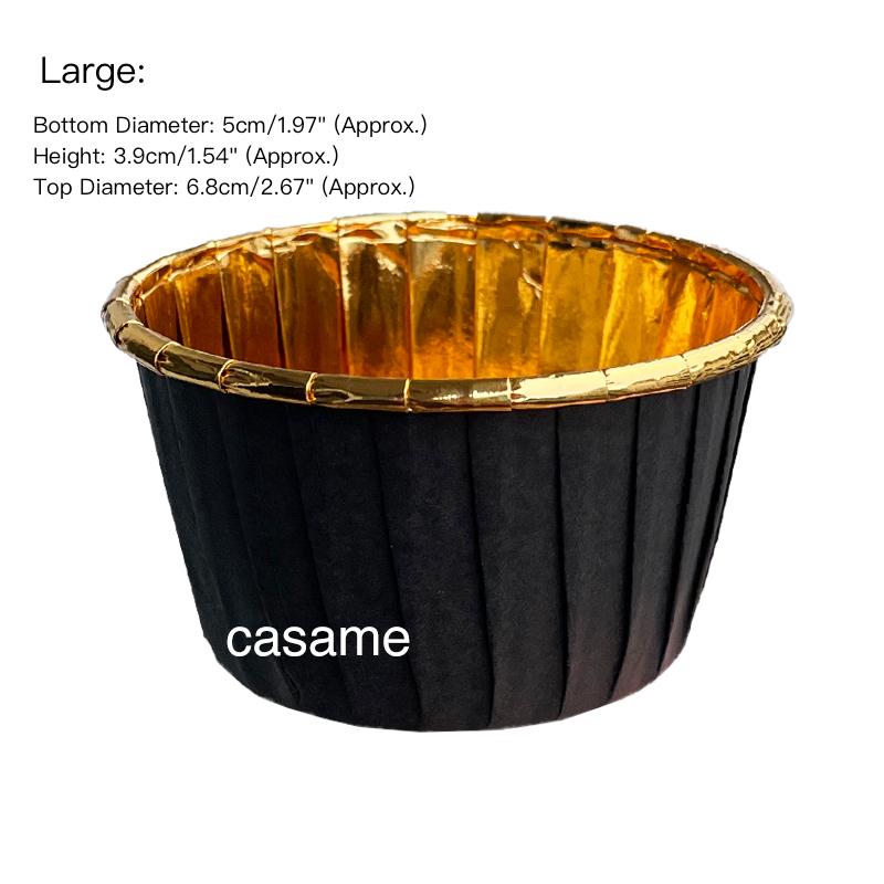 50 Uds. Taza de papel grande para magdalenas, revestimiento para magdalenas a prueba de aceite, bandeja para hornear, caissettes para de boda, papel dorado para envolver muffins: Castaño