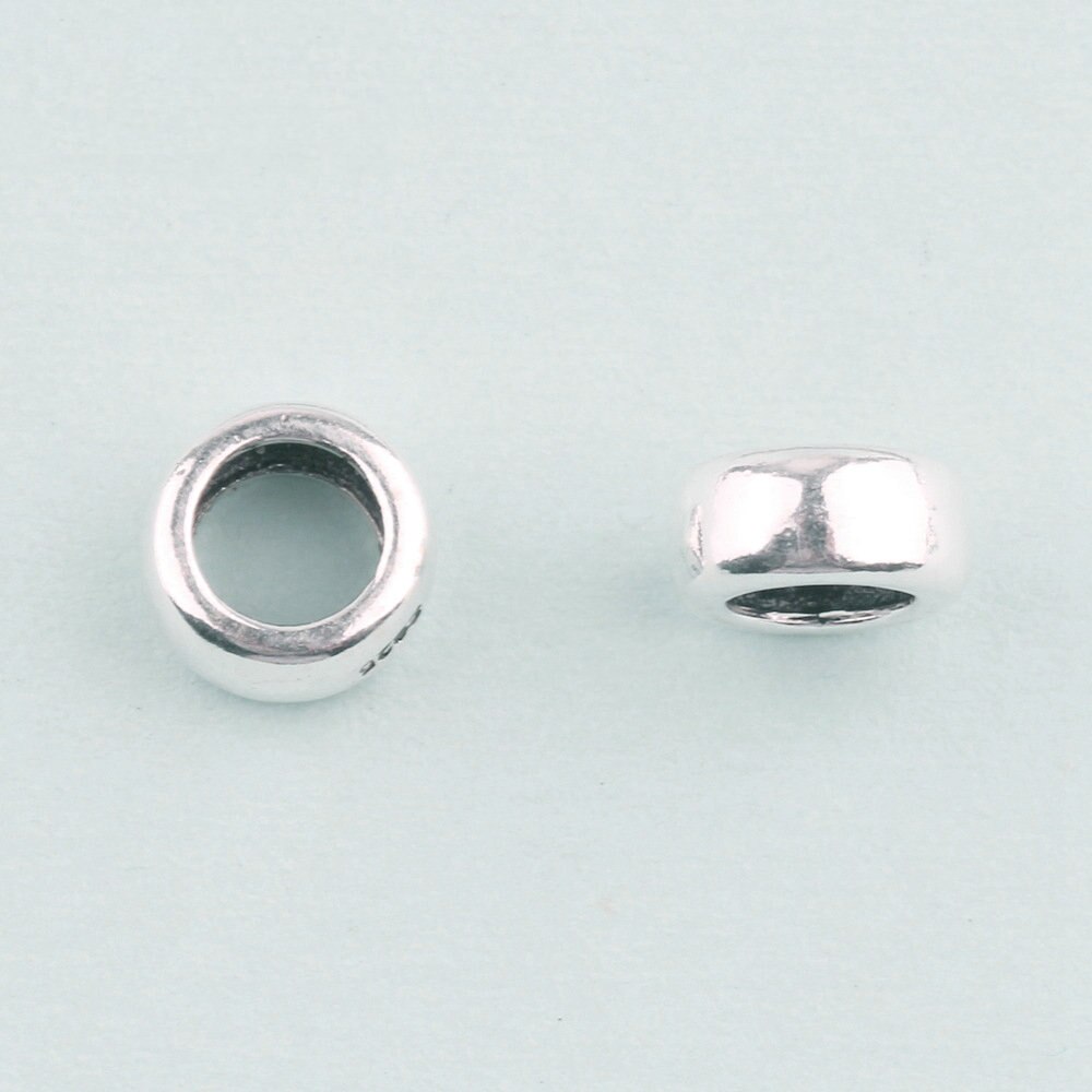3.7*7.9MM 925 sterlina d'argento distanziatore Perline retrò S925 Branelli Allentati per tariffa il Braccialetto DIY Monili Che Trovano