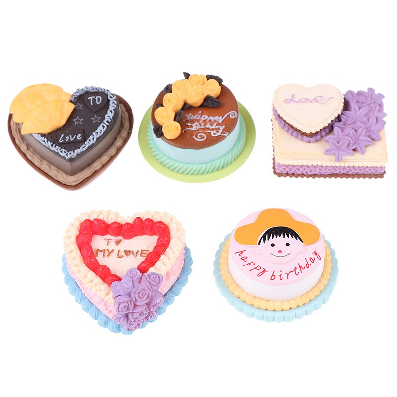 Zufällig 1pc Geburtstag Kuchen Modell Simulation Lebensmittel Miniatur Figur vorgeben abspielen Küche Spielzeug