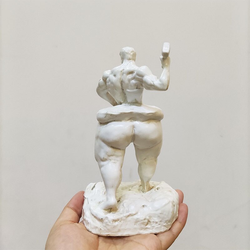 Sculpture en résine sculptée pour perte de poids, Sculpture de musculation pour hommes, Statue de Fitness, décoration artisanale pour salle de sport, de décoration de bureau