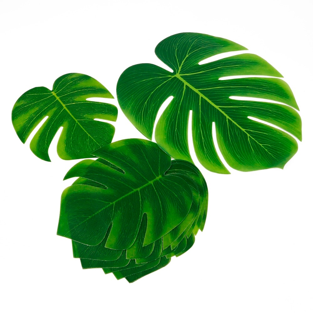 12Pcs Artificial Tropical Palm Leaves for Hawaiian Luau Theme Party Decorations DIY Wedding Home Garden Decoration