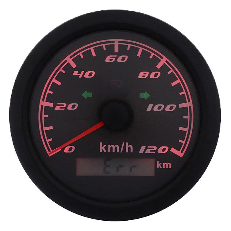 85MM Speedometer Gauge 120 km/h 200 km/h Car Boat Speed Meter With Left Right High Beam Indicator Lights Without GPS Antenna: 120 KMH