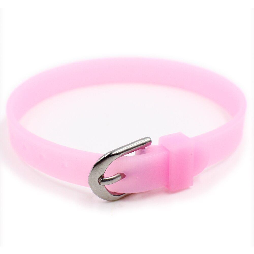 Hurtownie 10 sztuk 8mm silikonowa opaska na rękę 8mm * 210mm DIY akcesoria bransoletka Fit 8mm charms slajdów listów: pink
