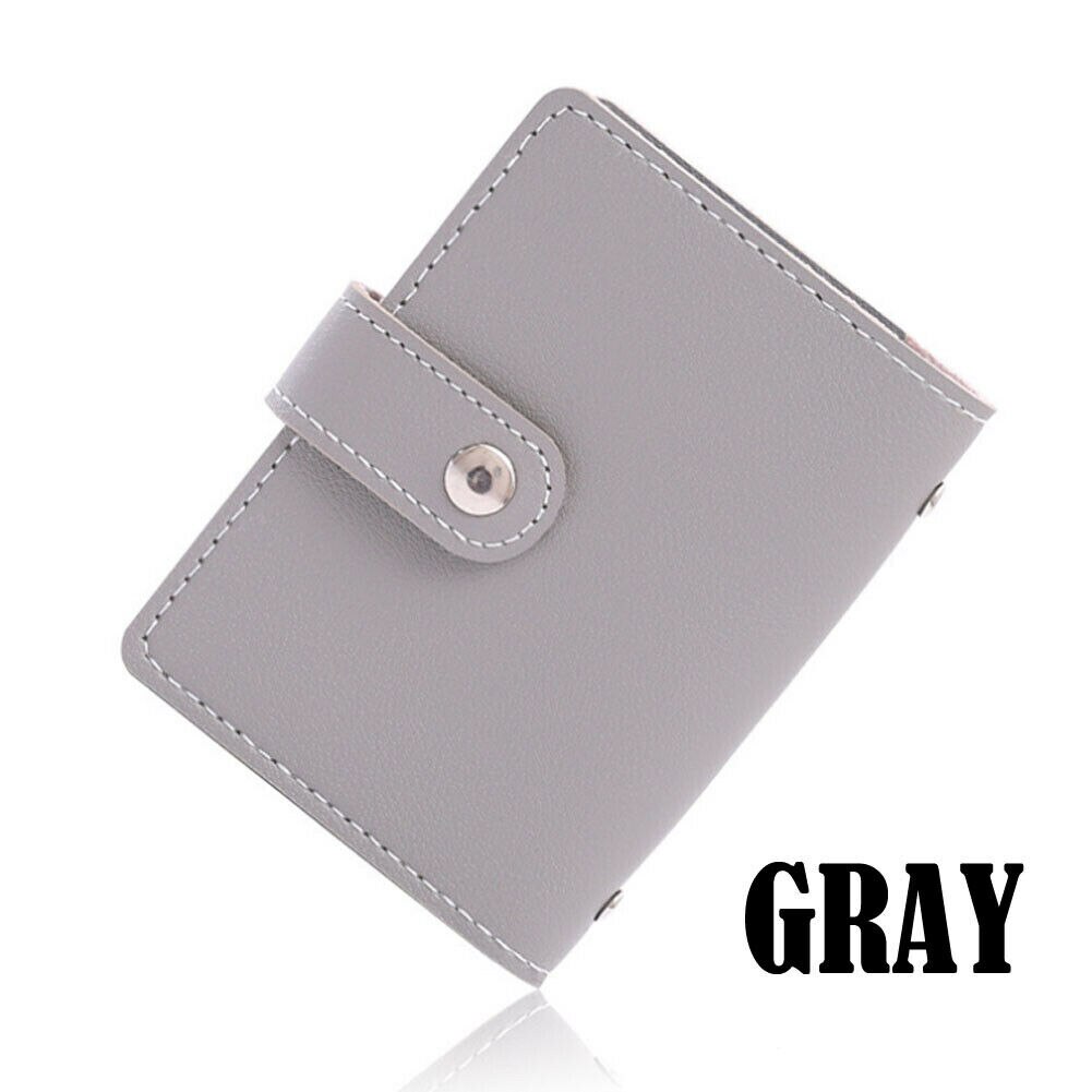 Pu Leer Functie 26 Bits Card Case Visitekaarthouder Credit Paspoort Kaart Tas Mannen Vrouwen Id Paspoort card Wallet: Grijs