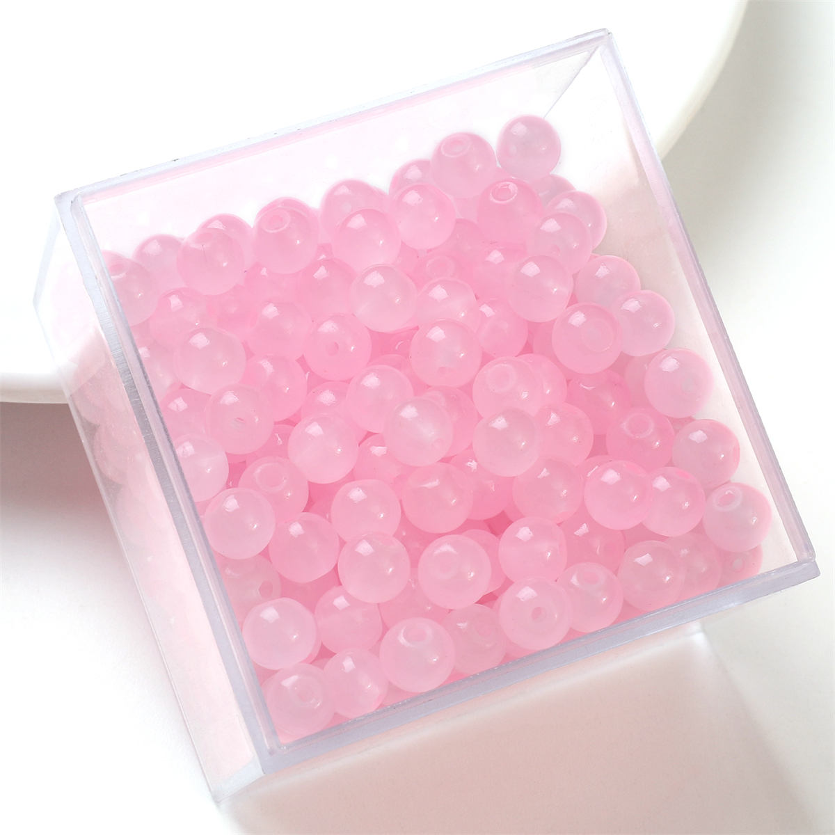 50pcs 6mm gelée de verre couleur unie Imitation Jade perles rondes perles en vrac bricolage à la main collier Bracelet perles bijoux accessoire: Or