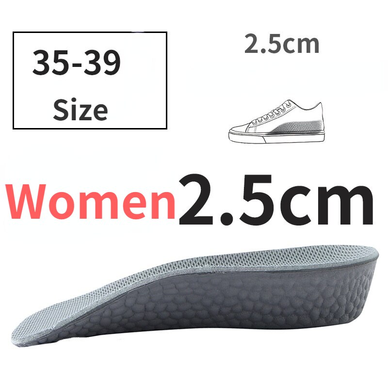Height Increase Insoles Women Men Comfort Mesh Sweat-absorbing heightening insole for Sports Shoe Pads High Heel Shoes Pad: Brown