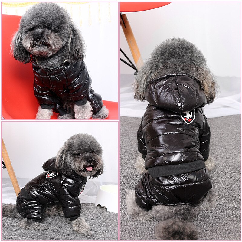 Mono de algodón de cuatro mangas para perro y gato, Parkas de colores puros,: L