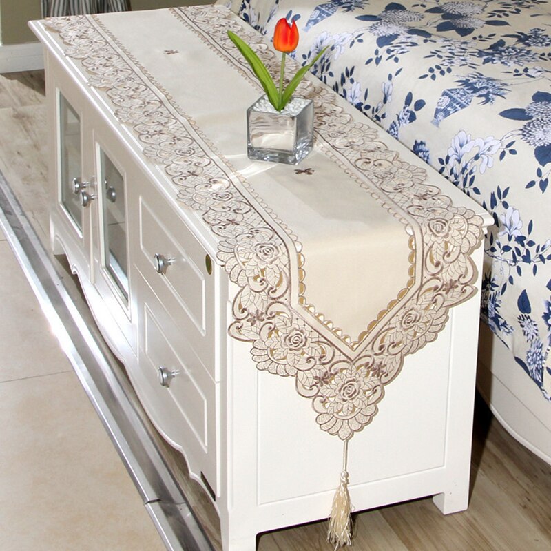 Mantel De Encaje Con Bordado, Para Hoteles, Mesa De Centro, Decoración
