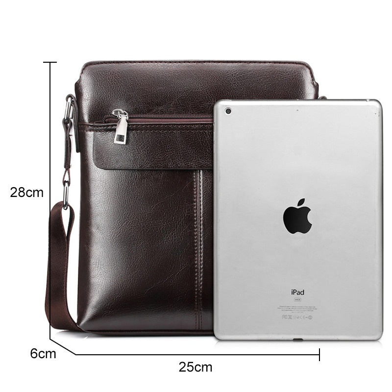 Retro Mannen Schooltas Crossbody Tassen Business Kleine Aktetas Schoudertas Man Luxe Casual Messenger Bag Mannelijke Pu Leer