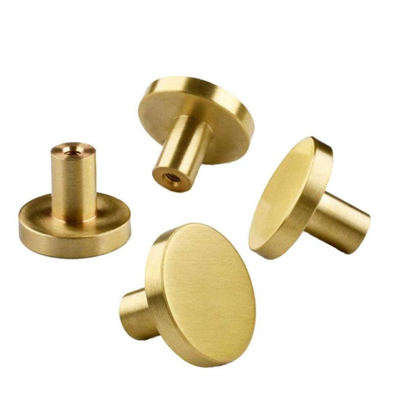 4 Stks/set Ronde Messing Massief Messing Handvat Knoppen Kabinet Keuken Pull Accessoires Lade Meubilair Handvat Deur Dresser Knop Pu T4S1