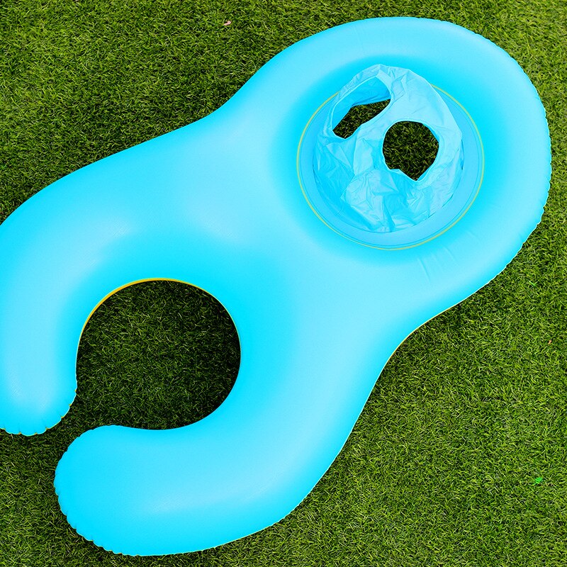 Inflatable Children&#39;s Swimming Ring Mother-child Circle With Bell Shade Parent-child Double Interactive Swimming Ring Thickened