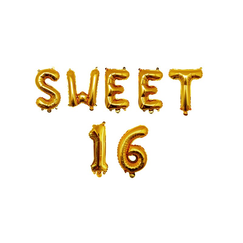 Sweet 16 Party Decorations Supplies Sixteen Birthday Decorations 16 Years Birthday Number Foil Balloons