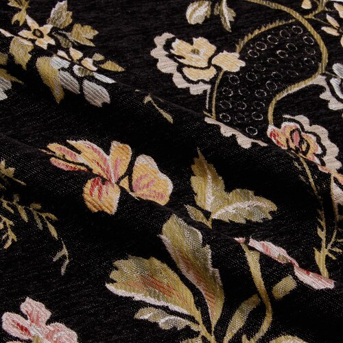 Tung svart sammet brokad jacquard tyg garnfärgad jacquard tyg kläder polyester tyg polyester tyg