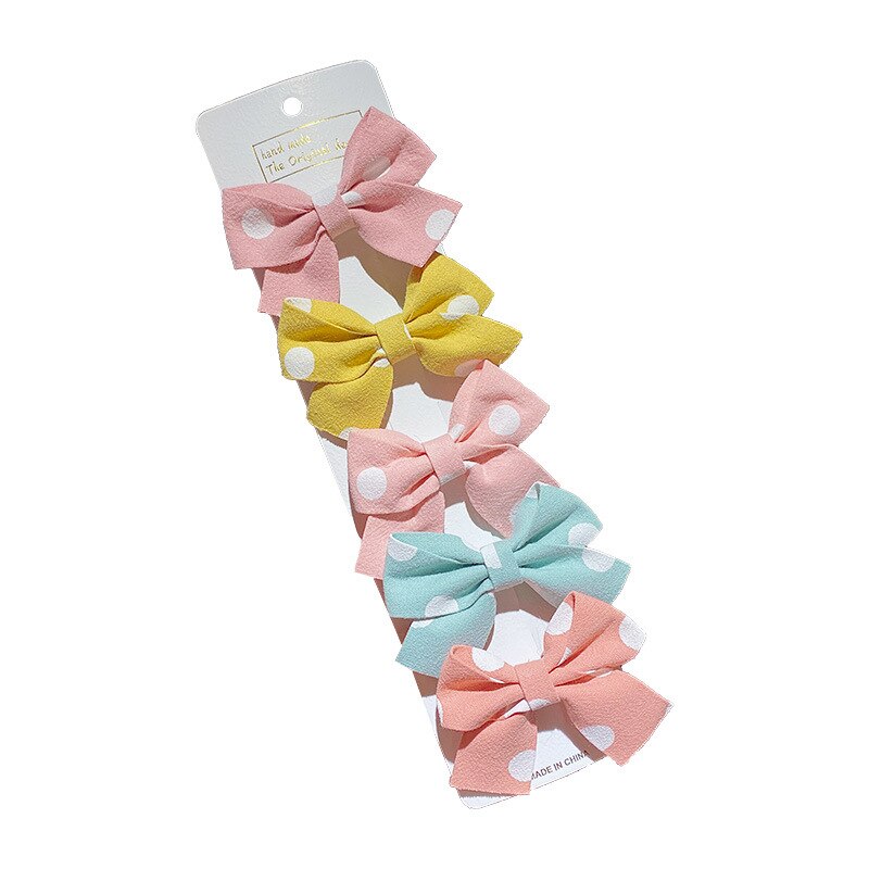 10 pz/set fiocchi dei capelli del nastro del Grosgrain con la Clip per le neonate sveglie Clip di capelli variopinte forcine Barrettes accessori per capelli dei bambini