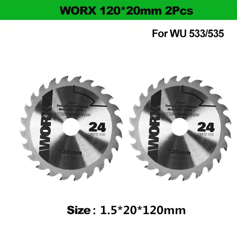 WORX Woodworking Saw Blade WU533 Special 120mm Original Circular Saw Blade Cutting Blade 24 Teeth WU535 Saw Blade 140mm: WORX 120mm 2 PCS