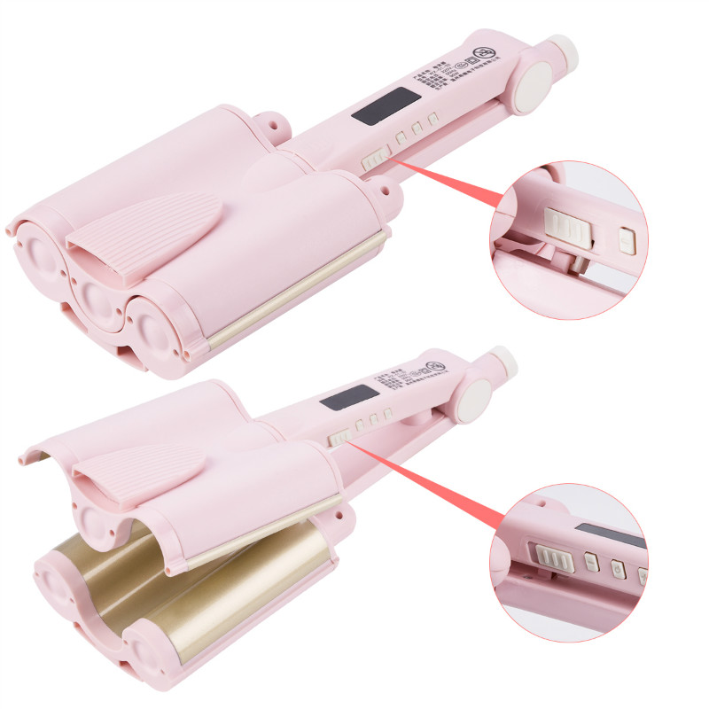 32 Mm Automatische Perm Spalk Keramische Krulspeldhaar Triple Barrel Diepe Golf Haar Krultang Wand Hair Waver Crimper Tang styler