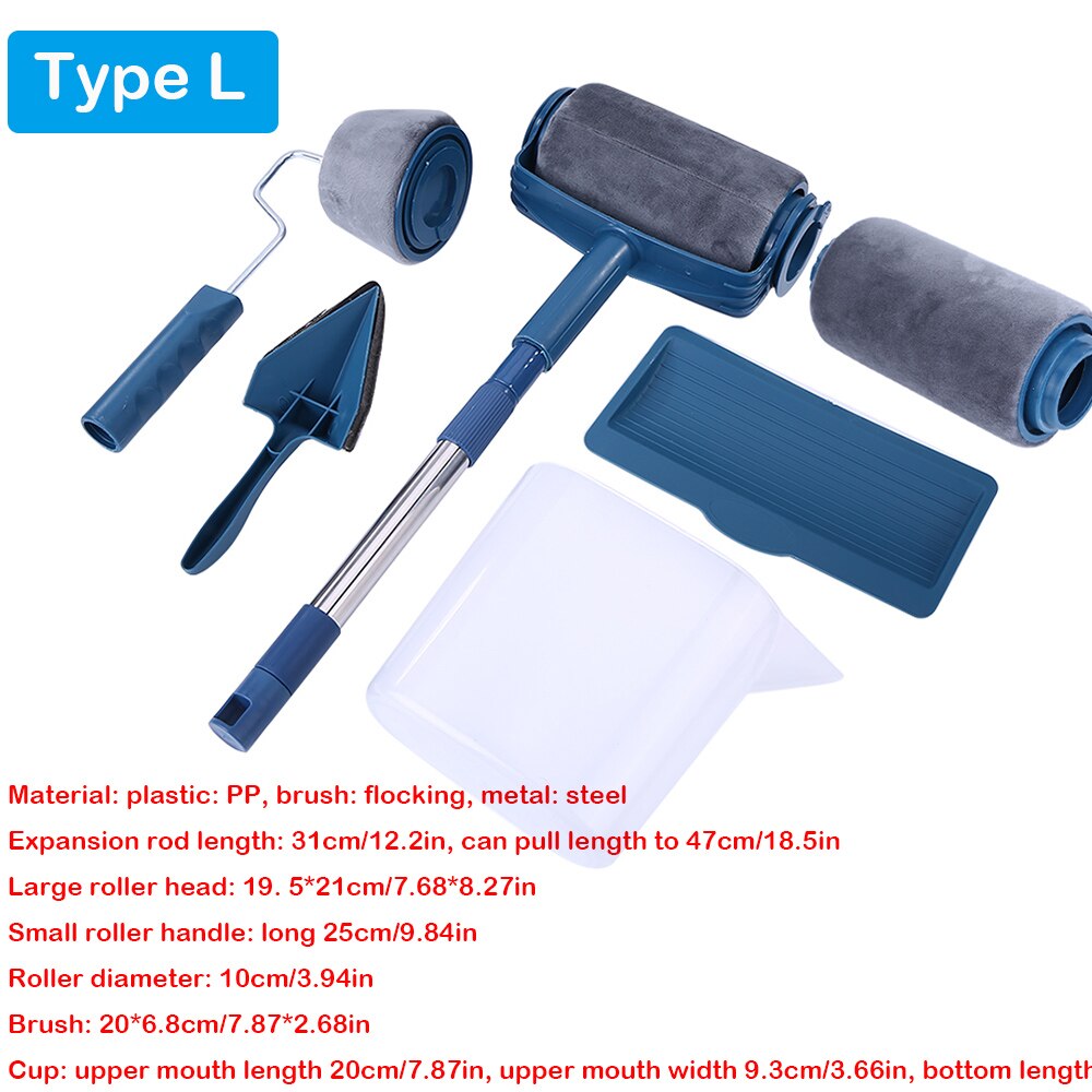 5pcs Paint Runner Roller Brush Tool Set Multifunctional Paint Roller Set Room Wall Painting Brushes Set Home Repack Tool Newst: L