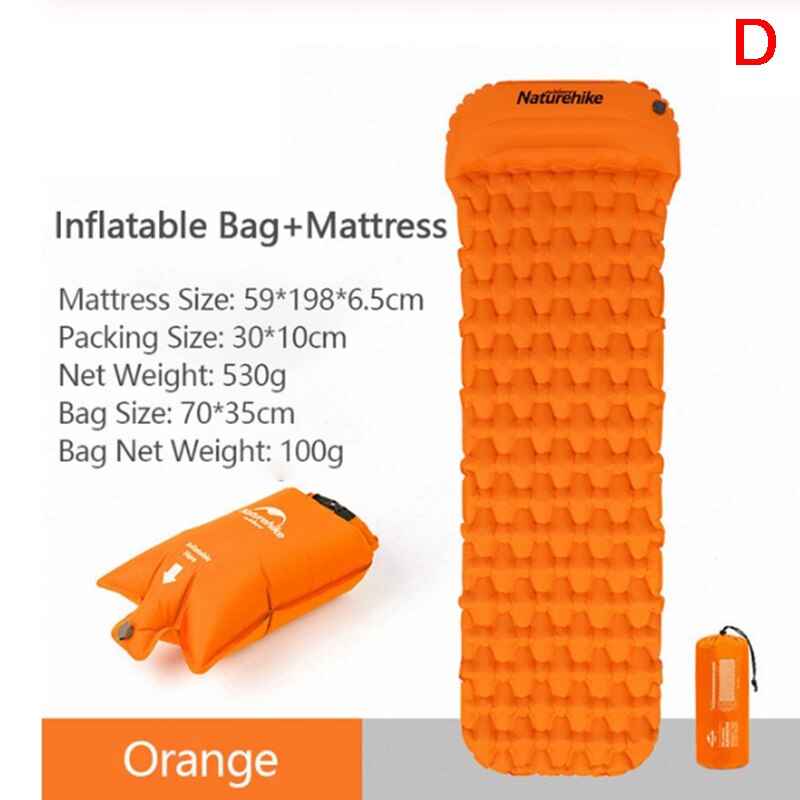 Nylon inflatable camping mat bed inflatable air mattress sleeping pad nature hike: BOG