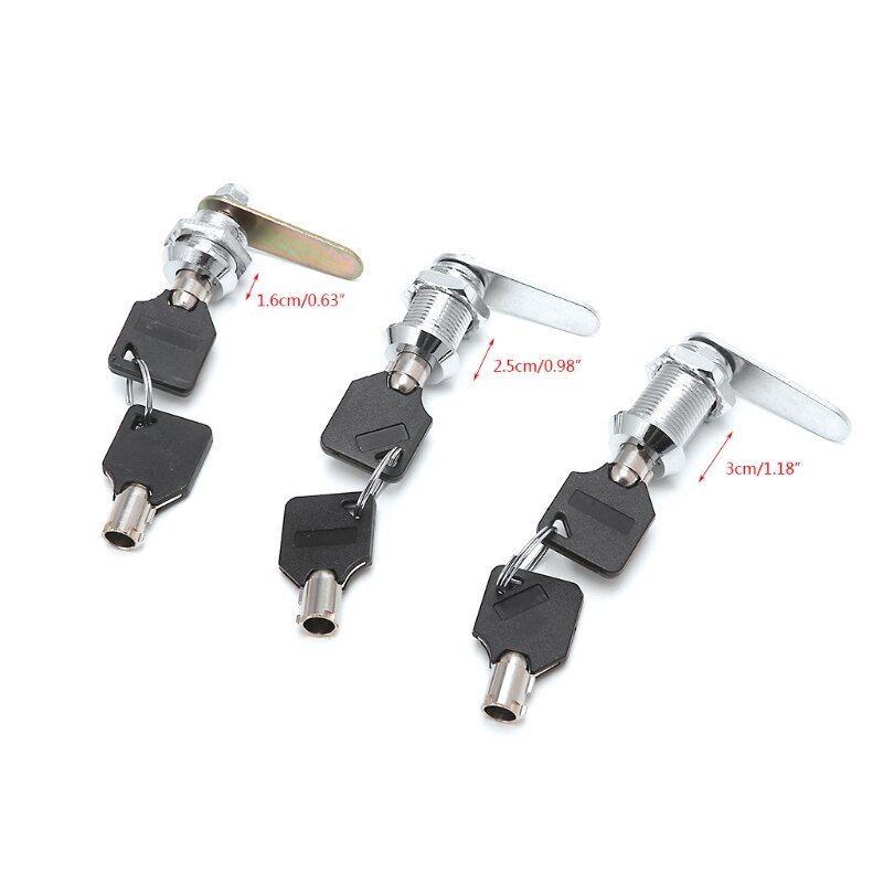 1 STUKS Lade Tubular Cam Lock Voor Deur Mailbox Kabinet Kast w/2 Sleutels 16-30mm