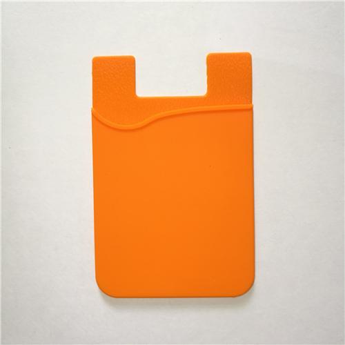 3M Sticker Back Cover Kaarthouder Pouch Voor Telefoon Mobiele Telefoon Snoep Kleur Mouw Voor Mobiele Telefoon Pouch credit Kaarthouder: Oranje
