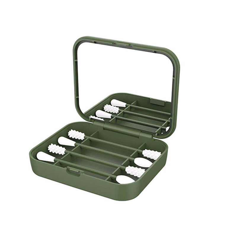 4/2 Pcs/box Double head Reusable Cotton Swab Face Ear Cleaning Makeup Removal Cosmetics Washable Portable Soft Buds Swabs Tools: 12