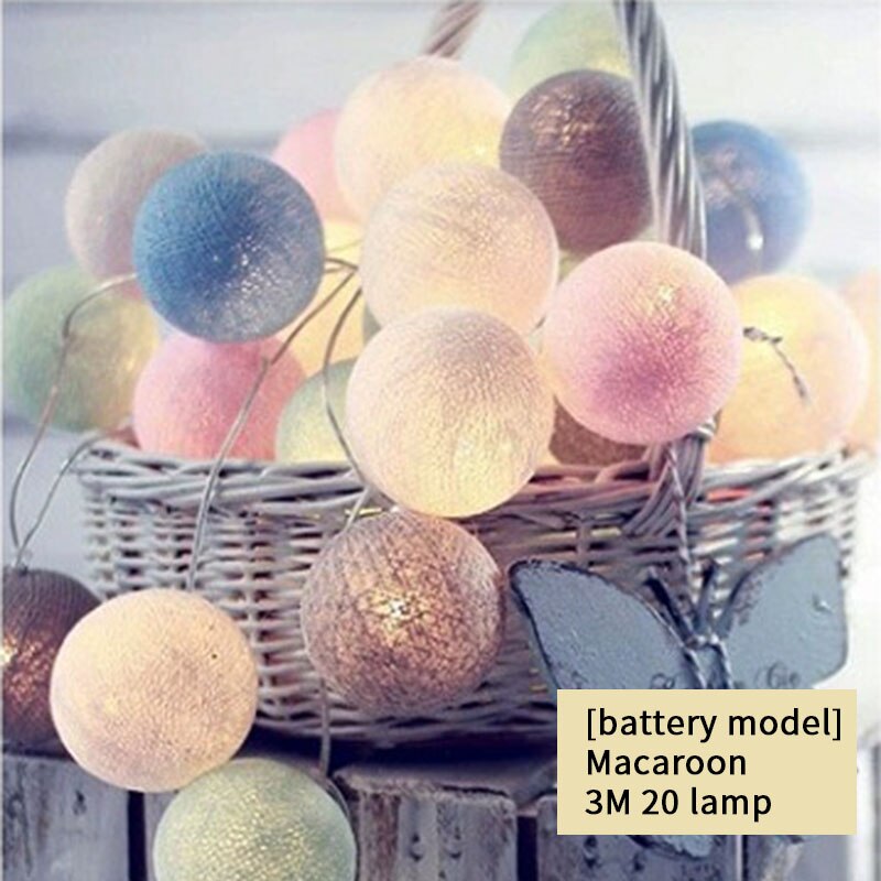 Cadena de luces LED de bola de algodón, decoración de cuna, Navidad, exterior, festival, iluminación para de boda, reunión familiar: Gris oscuro