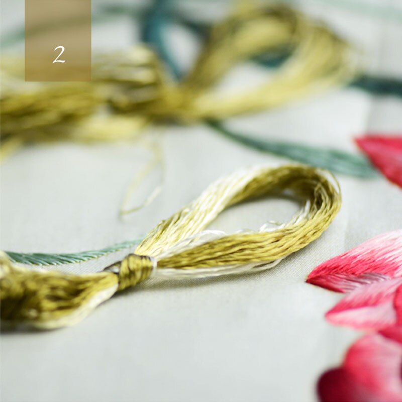 gradient 100% silk embroidery Suzhou embroidery thread silk hand embroidery 14 colors 20meters/ pcs: 2