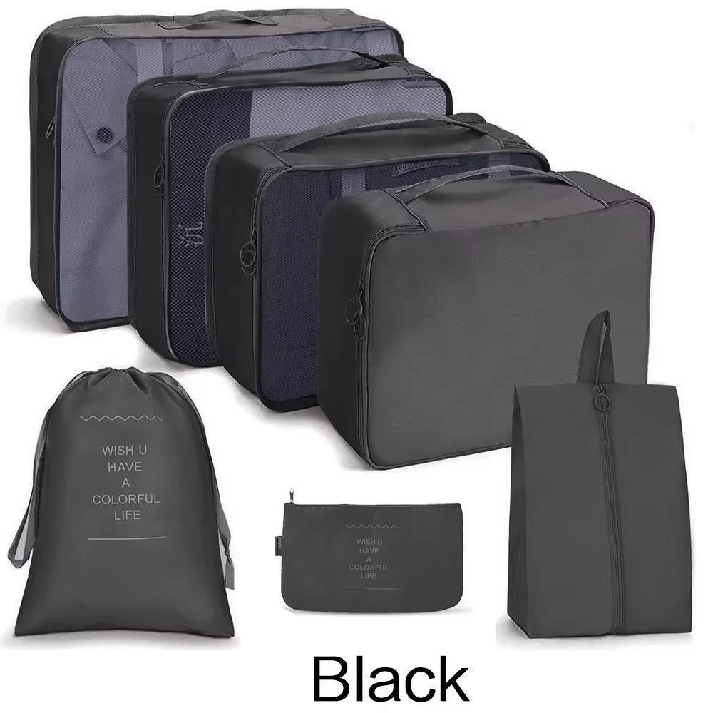 6Pcs/Set Travel Luggage Cubes Set - Foldable Storage Bags for Clothes, Shoes, Underwear, and Accessories, Suitcase Organizer: Fluo-Green