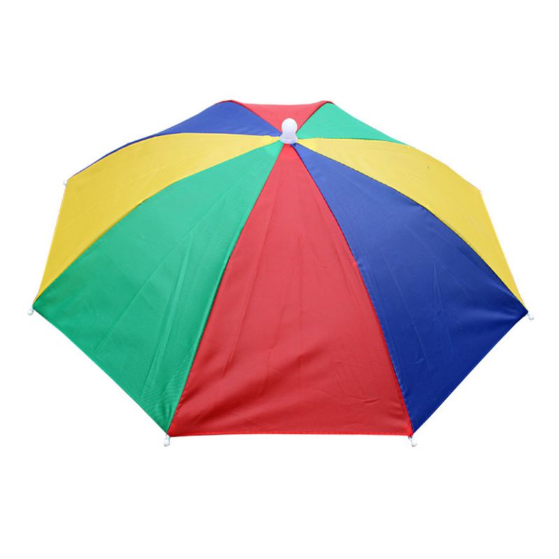 Doven håndfri paraply elastisk pandebånd iført hat paraply solrig regn fiskeri paraply hat plukning te hat paraply: E