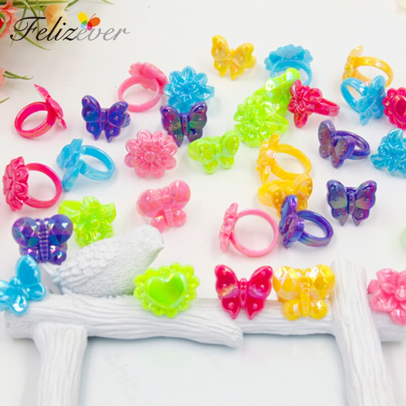 36pcs Assorted Plastic Chunky Rings for Princess T... – Vicedeal