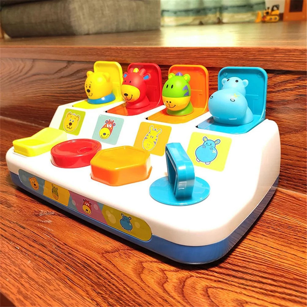 Boîte de commutation Interactive Pop-up, jouet Animal, boîte à boutons, poupée intelligente pour bébé, apprendre à étendre les jouets, de jeu,
