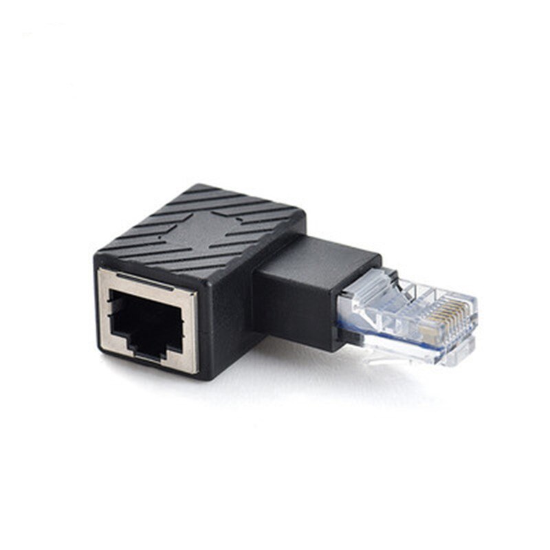 RJ45 Male To Female Converter 90 Degree Extension Adapter for Cat5 Cat6 LAN Ethernet Network Cable Connector Extender: Right