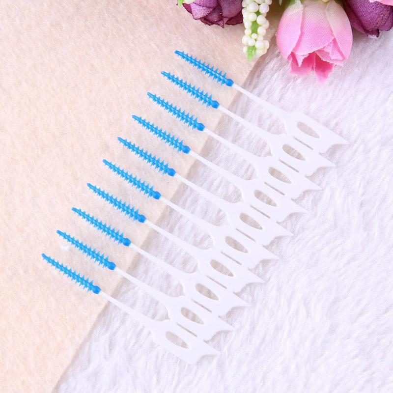 20/40pcs/Box Soft Silicone Dental Floss Interdental Brush Disposable Teeth Stick Toothpicks Floss Oral Care Clean Tool