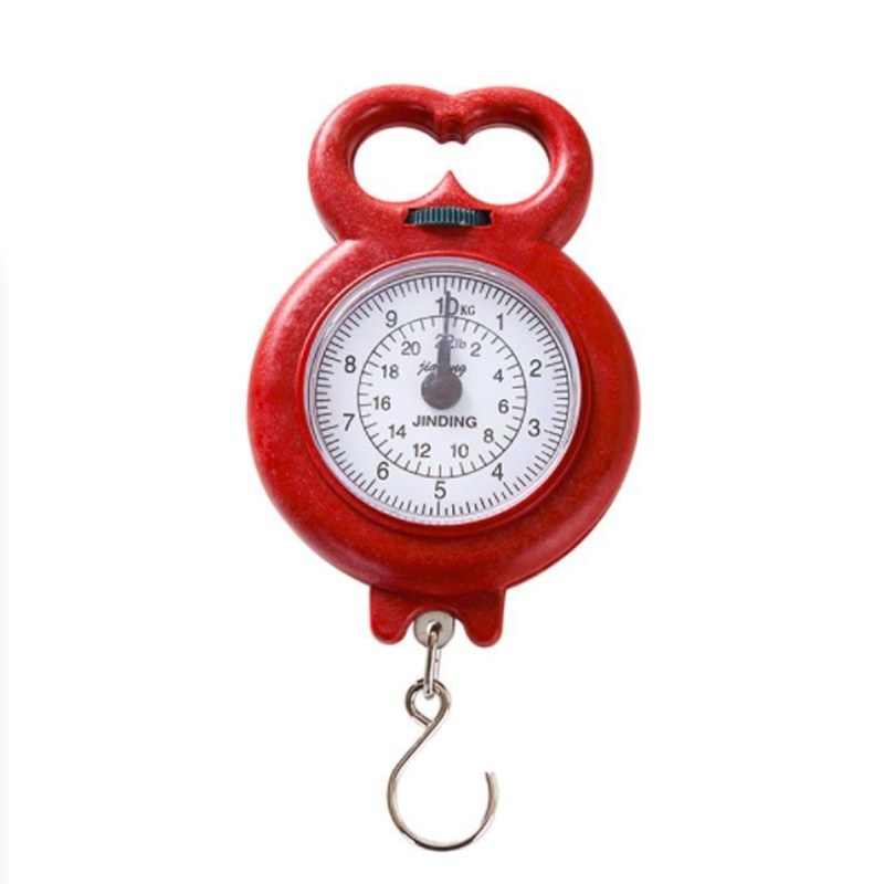 10kg portable household pocket scale portable scale Weighing Luggage Handheld Numeral Pointer Spring Balance Random Color