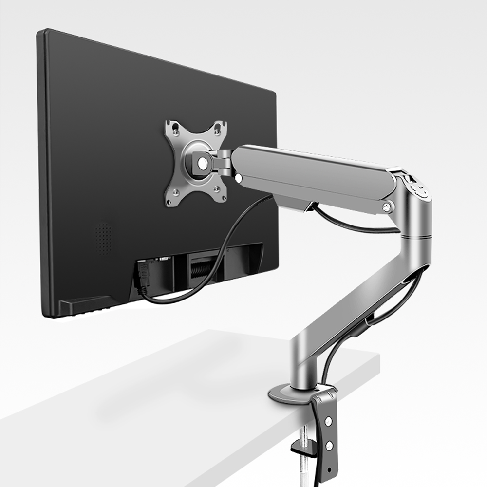 17-30 inch Long Arm Monitor Bracket Desktop Computer Screen Rotating Telescopic Table Clip Bracket Base Monitor Stand: Default Title