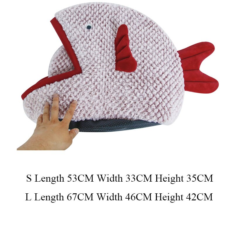 Cat Cave Bed Fish Shape cat sleeping bed Top Foldable House Indoor Kitten Puppy Cave House Sleeping for Cats