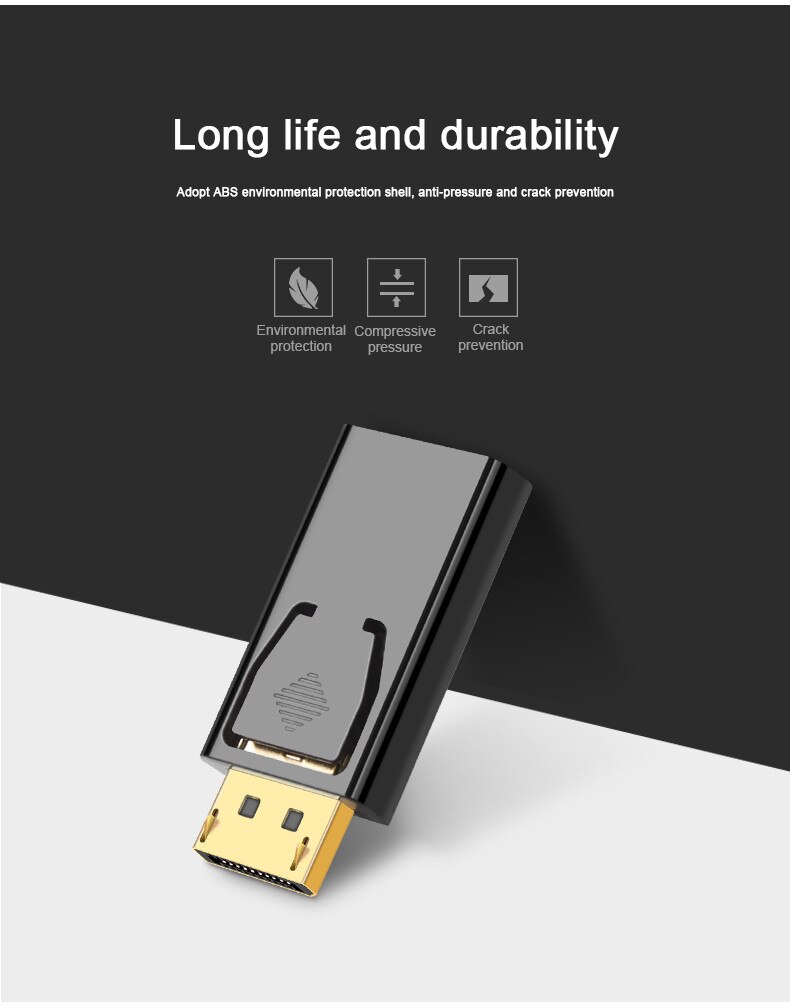 Adattatore da DP a HDMI-porta di visualizzazione compatibile con HDMI maschio femmina DisplayPort convertitore adattatore DP a HDMI