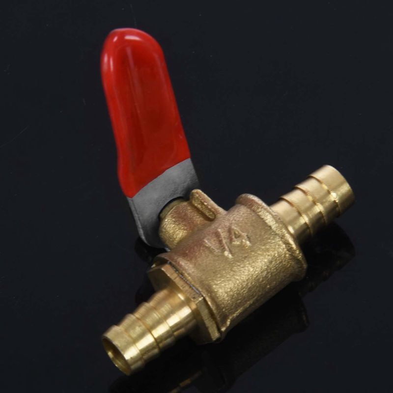 Red Plastic Handle Water Oil Gas Air Shutoff Ball Valve 8mm Dia