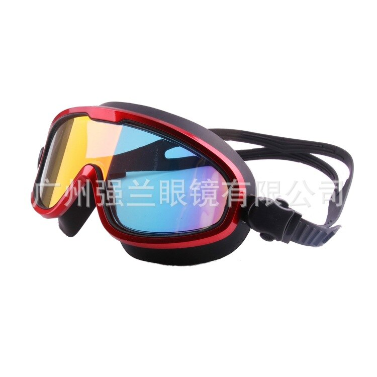 Utendørs sport svømmebriller hd-vanntette anti-tåke briller stor boks silikagel galvanisering  /30: Rød