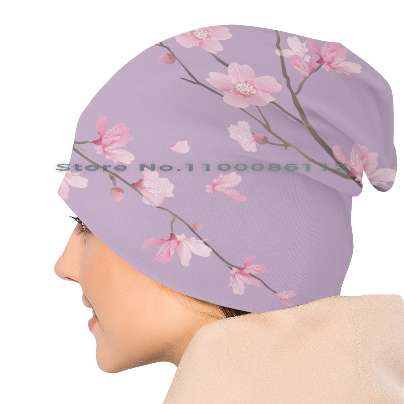 Cherry Blossom-Pastel Purple Bucket Hat Sun Cap Cherry Blossom Tree Japanese Cherry Blossom Sakura Flower The Cherry Tree