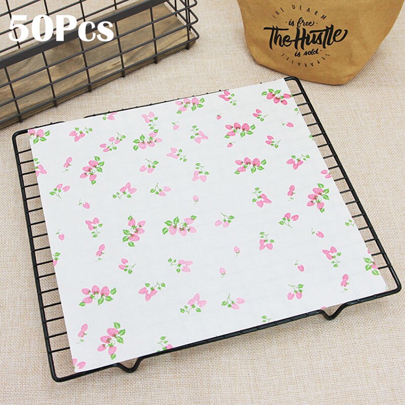 50 teile/los Wachs Papier Food Grade Food Fett Papier Wrapper Wrapper Papier für Sandwich Hamburger Frites Ölpapier Backen Werkzeuge: 17