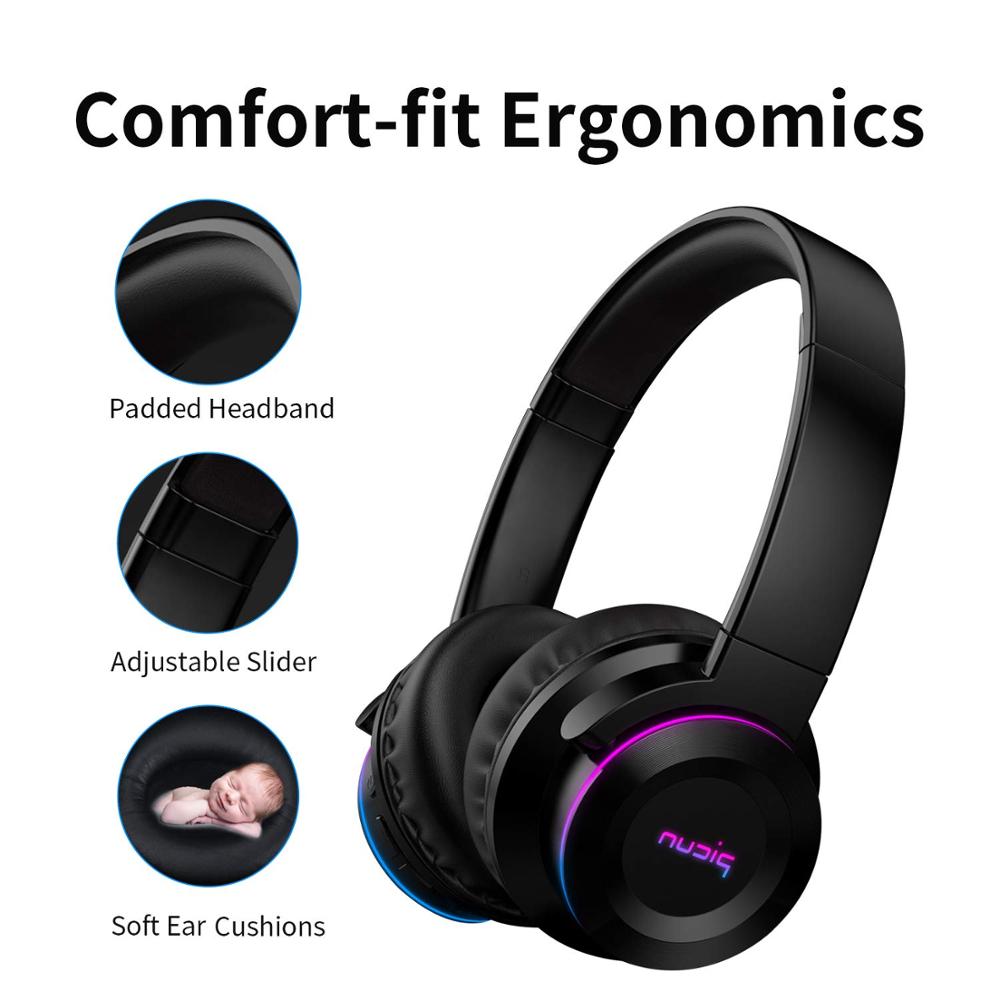 Picun  b9 trådløse bluetooth 5.0 hodetelefoner med mikrofon 40h spilletid dyp bass øretelefoner sammenleggbare hodesett for tv pc mobiltelefon