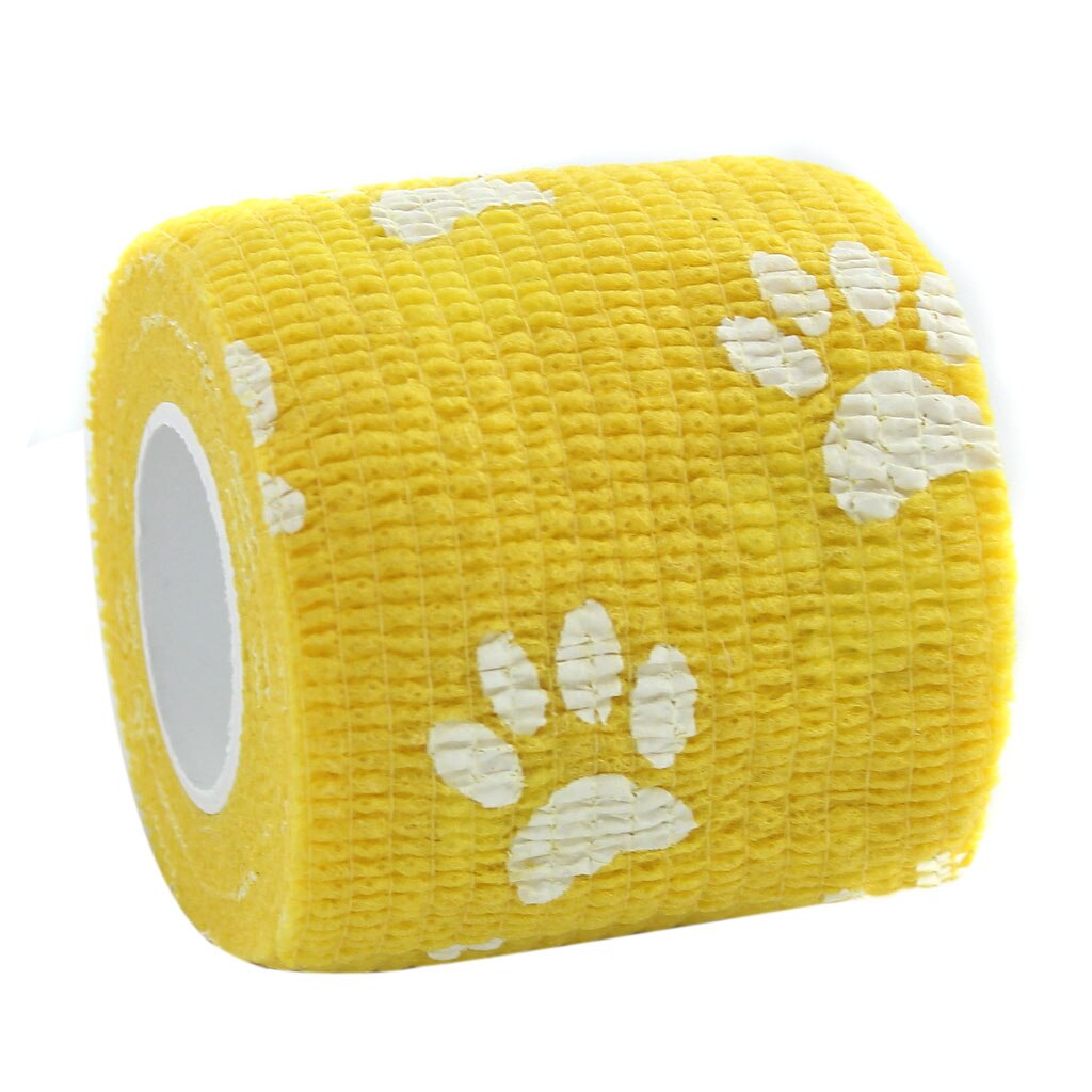 4 Rolls Vet Wrap Bulk, Bandage Wrap Vet Tape - 450cm Long and 5cm Wide - Waterproof &amp; Self Adhesive, Blue &amp; Yellow