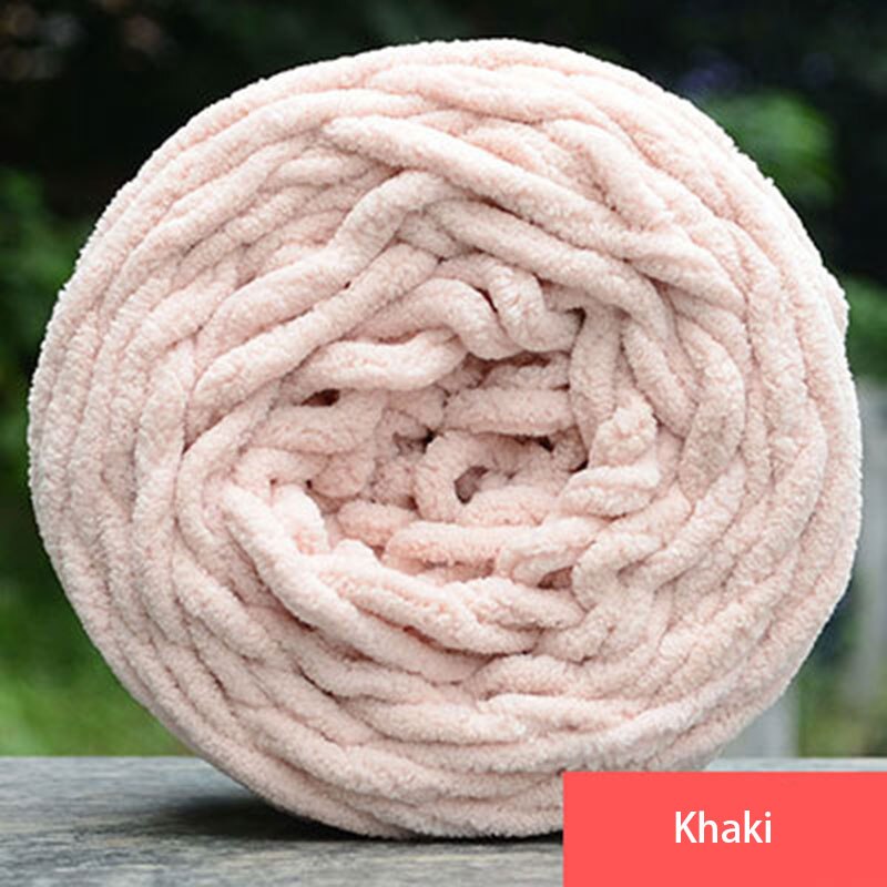 Diy Soft Breien Chunky Badstof Wol Bal Streng Sjaal Garen Pure Kleur Leuke 100G #80465: Khaki